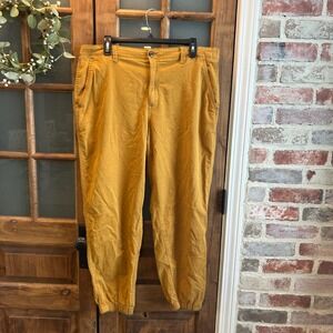 GAP Cargo Jogger Pants Mustard Yellow Elastic Waist Size 16‎ 34x26